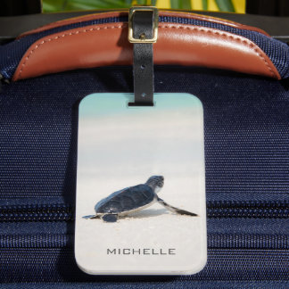 Turtle Beach Journey Personlig Namn | Natur Bagagebricka
