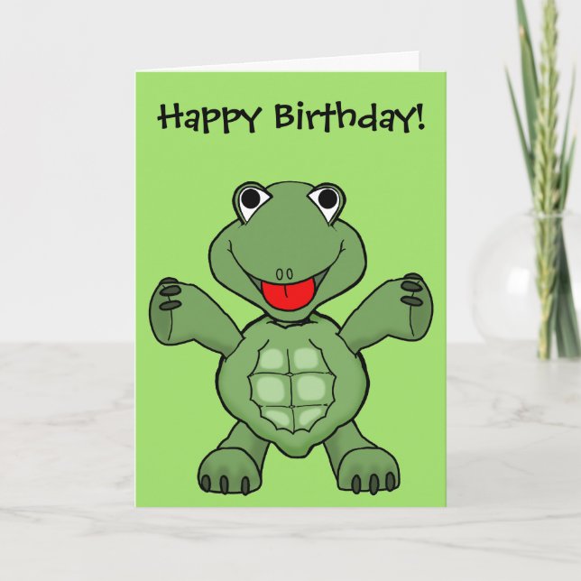 Turtle Birthday Kort (Framsida)