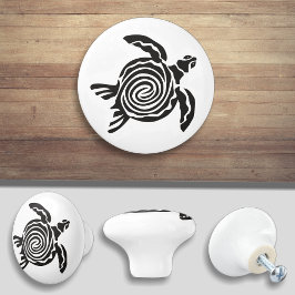 Turtle Black and White Silhouette Knopp