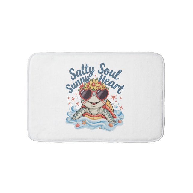 Turtle Blommigt Summer Beach Badrumsmatta (Framsidan)