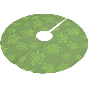 Turtle Blue Mönster Julgransmatta Borstad Polyester