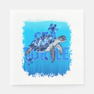 Turtle Blue Sea Square Pappersservett