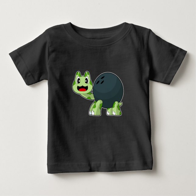Turtle Bowling Bowling ball T Shirt (Framsida)