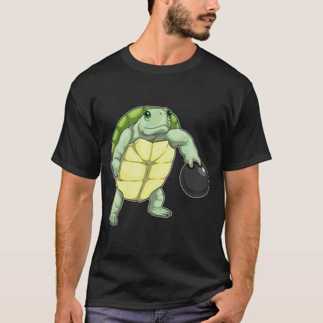 Turtle Bowling Bowling ball T Shirt (Framsida)