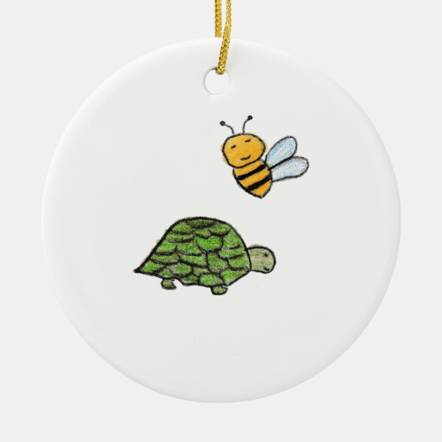 Turtle Bumblebee Julgransprydnad Keramik (Framsidan)