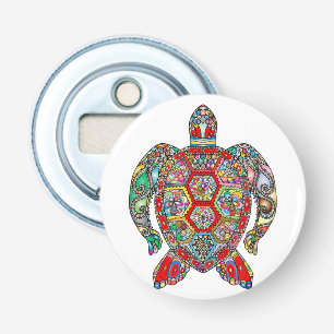 Turtle Button Bottenöppnare med magnet Flasköppnare