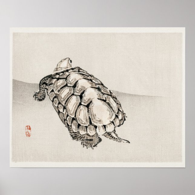 Turtle by Kōno Bairei (1844-1895) Poster (Framsidan)