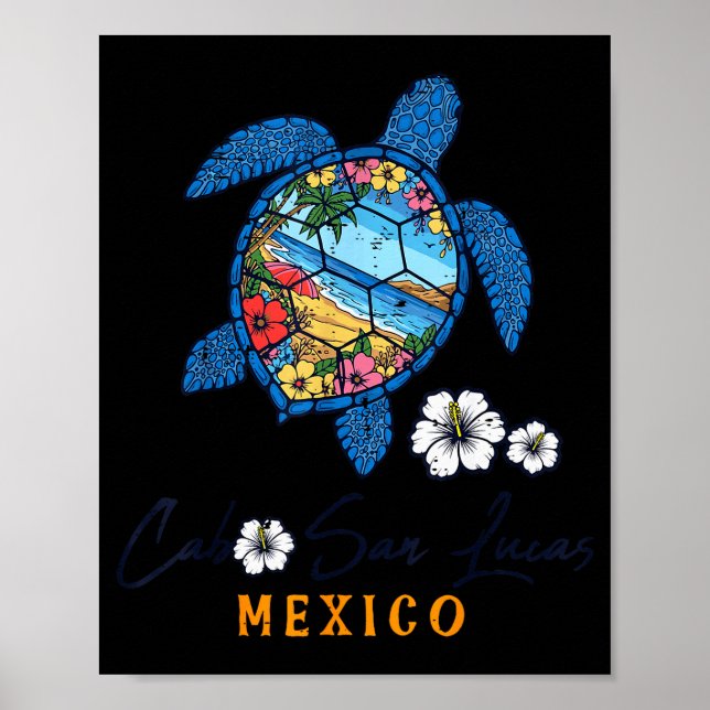 Turtle Cabo San Lucas Mexico Vacation Summer Men W Poster (Framsidan)