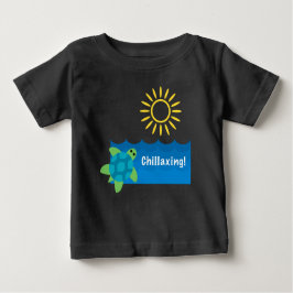 Turtle Chillaxing Design - Baby Bra Jersey T-Shir T Shirt