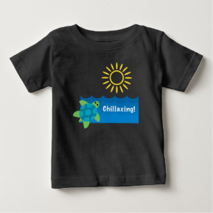 Turtle Chillaxing Design - Baby Bra Jersey T-Shir T Shirt