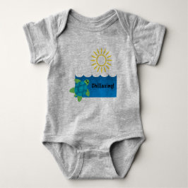 Turtle Chillaxing Design - Baby Jersey Bodykostym T Shirt
