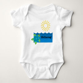 Turtle Chillaxing Design - Baby Jersey Bodykostym T Shirt