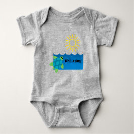 Turtle Chillaxing Design - Baby Jersey Bodykostym T Shirt