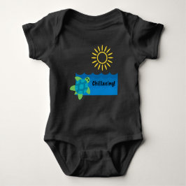 Turtle Chillaxing Design - Baby Jersey Bodykostym T Shirt