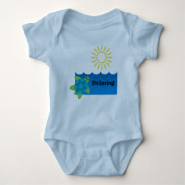 Turtle Chillaxing Design - Baby Jersey Bodykostym T Shirt