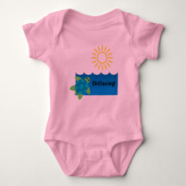 Turtle Chillaxing Design - Baby Jersey Bodykostym T Shirt