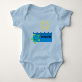 Turtle Chillaxing Design - Baby Jersey Bodykostym T Shirt