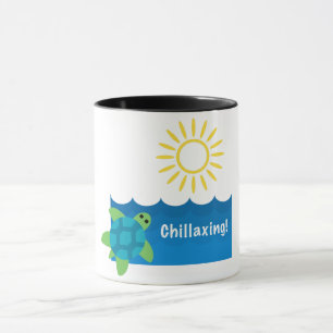 Turtle Chillaxing Design - Black 11 oz Combo Mugg