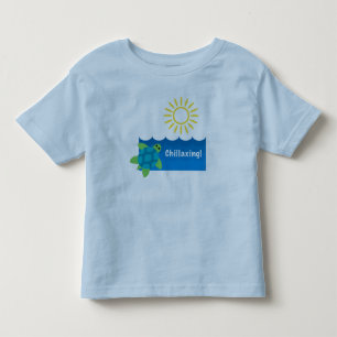 Turtle Chillaxing Design - Småbarn Bra Jersey T-S T Shirt