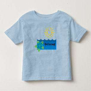 Turtle Chillaxing Design - Småbarn Bra Jersey T-S T Shirt