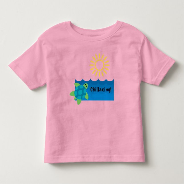 Turtle Chillaxing Design - Småbarn Bra Jersey T-S T Shirt (Framsida)