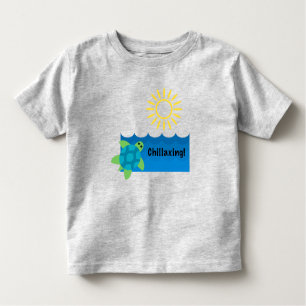 Turtle Chillaxing Design - Småbarn Bra Jersey T-S T Shirt