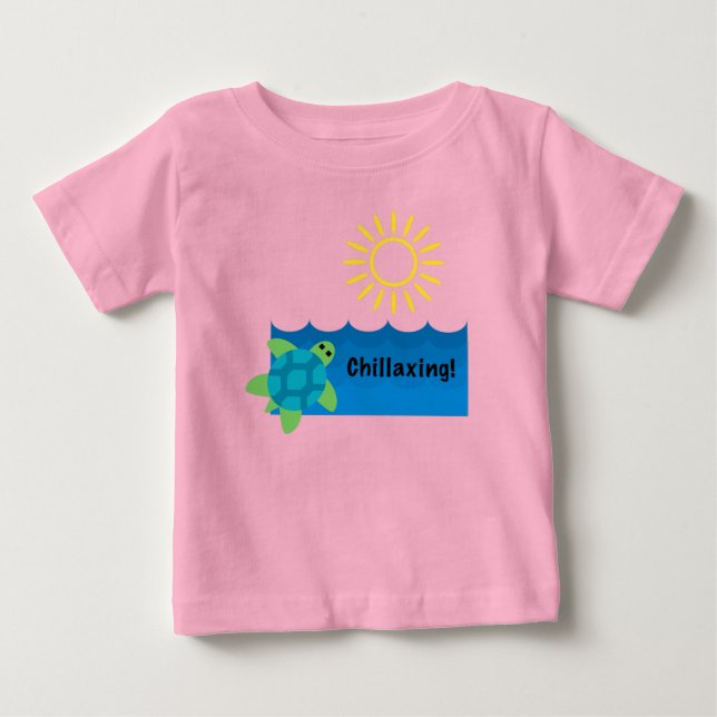 Turtle Chillaxing Designg - Baby Bra Jersey T-Shi T Shirt (Framsida)