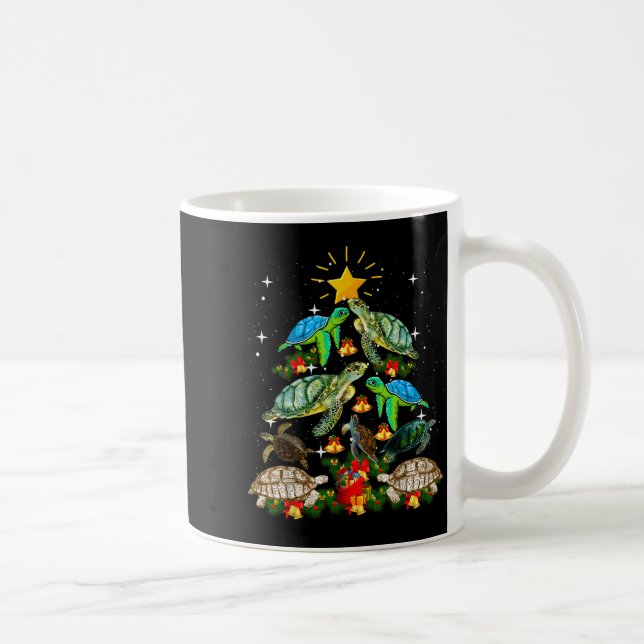 Turtle Christmas Tree Shirt  Kaffemugg (Höger)