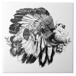 Turtle Clan – Native American Fine Black and White Kakelplatta