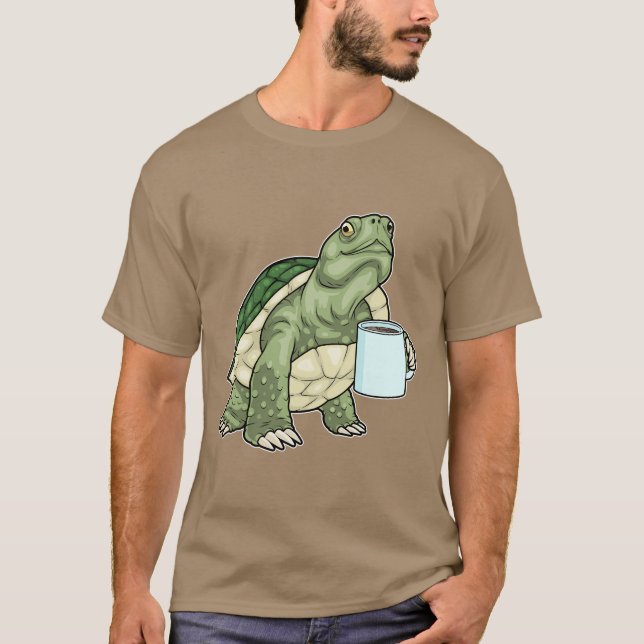 Turtle Coffee Kopp T Shirt (Framsida)