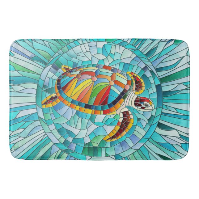Turtle Colorful mosaic art Badrumsmatta (Framsidan)