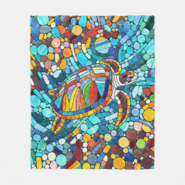 Turtle Colorful mosaic art Fleecefilt