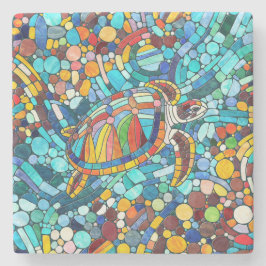 Turtle Colorful mosaic art Stenunderlägg