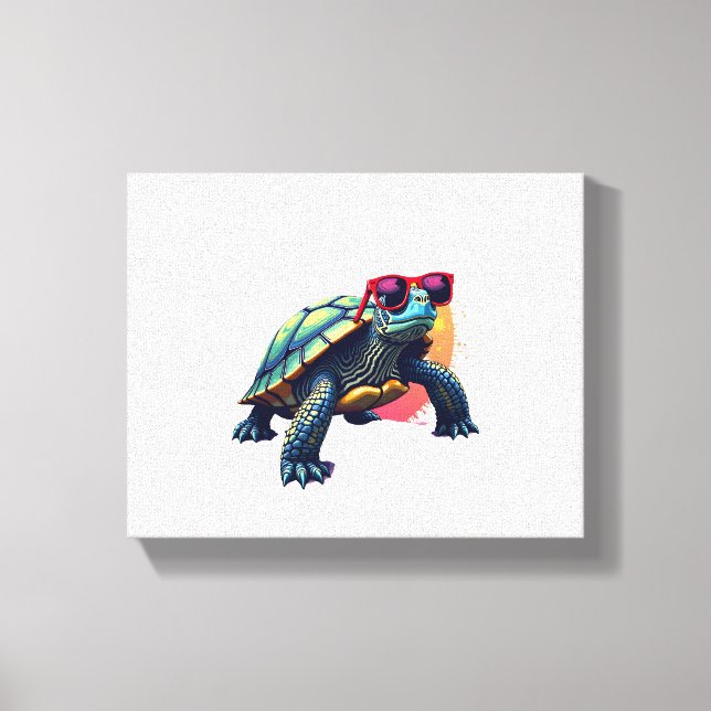 Turtle Colorful Turtle Outfit Manar Turtle Älskare Canvastryck (Framsida)