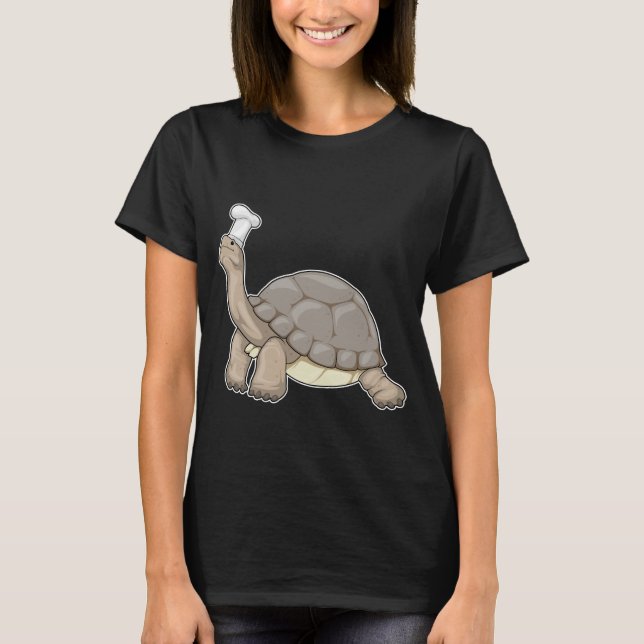 Turtle Cook Chef hat T Shirt (Framsida)
