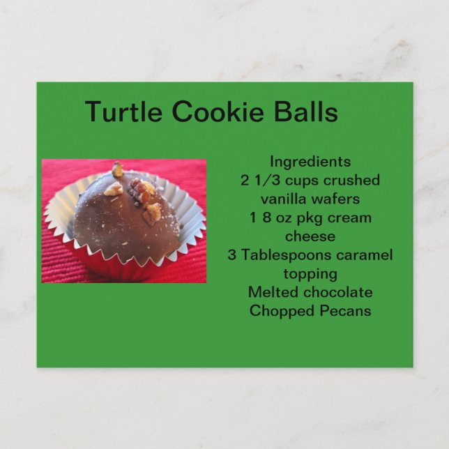 Turtle Cookie Bollar Vykort (Framsida)