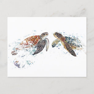 Turtle Couple Vykort