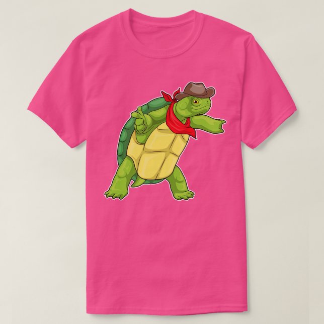 Turtle Cowboy Cowboyhatt T Shirt (Design framsida)