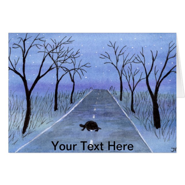 Turtle Crossing Hälsningskort (Framsidan Horizontal)