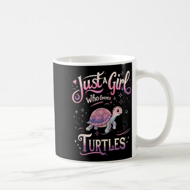 Turtle Cute Girl Men Women S  Kaffemugg (Höger)