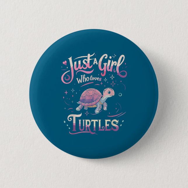 Turtle Cute Girl Men Women S  Knapp (Framsida)
