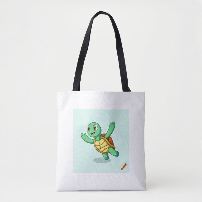 Turtle Dancing Design - Roligt & Whimsical Bag for Tygkasse (Framsida)