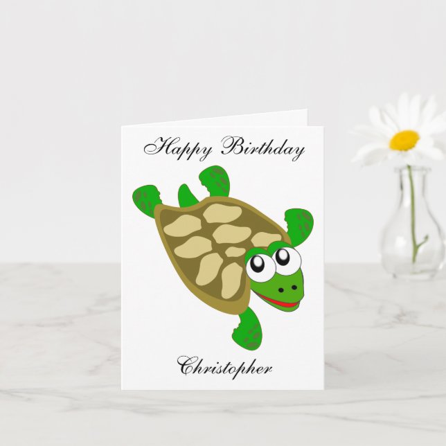 Turtle Design Birdday Kort (Liten växt)