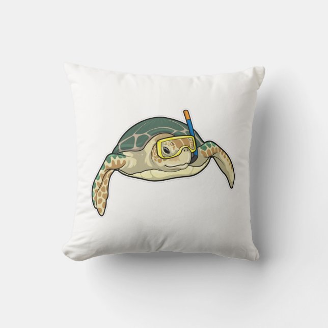 Turtle Diver Snorkel Kudde (Framsida)