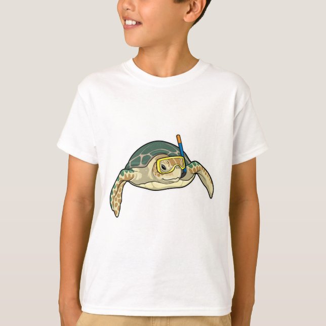 Turtle Diver Snorkel T Shirt (Framsida)