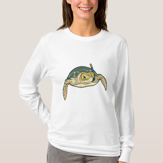 Turtle Diver Snorkel T Shirt (Framsida)