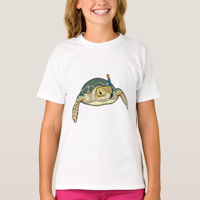 Turtle Diver Snorkel T Shirt (Framsida)