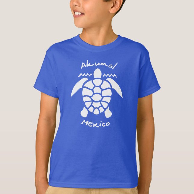 Turtle Diving Akumal, Mexiko T-Shirt (Framsida)