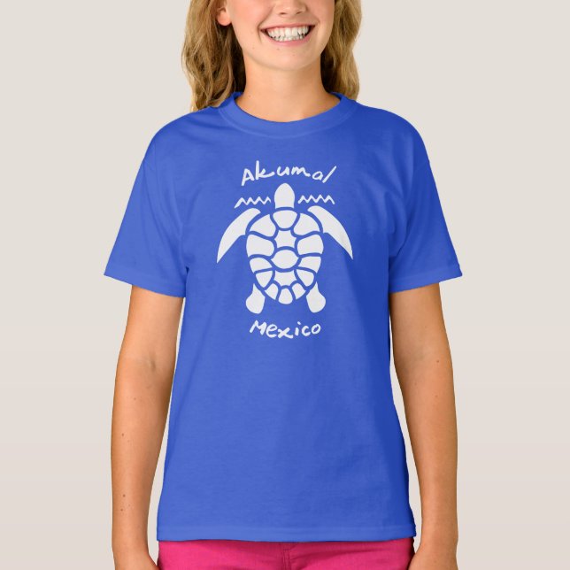 Turtle Diving Akumal, Mexiko T-Shirt (Framsida)