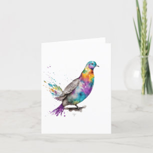 Turtle Dove F Bird Porträtt i Watercolor & Pen Helgkort